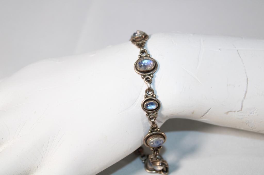 NB Sterling Silver and Moonstone Bracelet (1 of 5)
