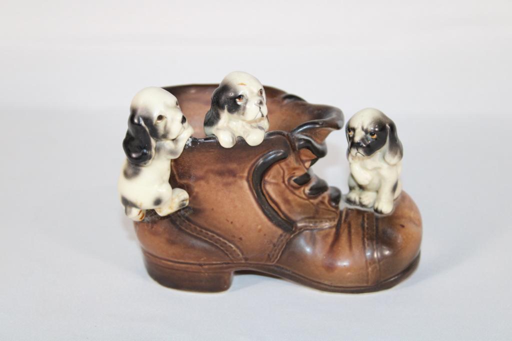 Vintage Lego Ceramic Puppy Dog Boot Planter (1 of 4)