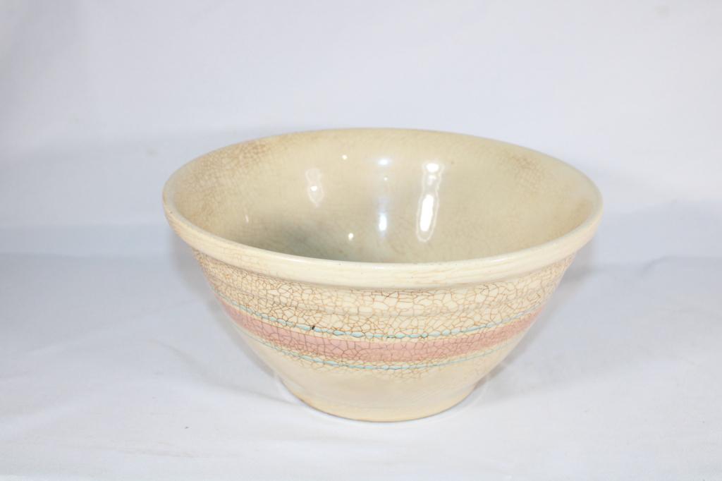 Vintage McCoy Mixing Bowl: Good overall as pictured. Has crazing and staining.