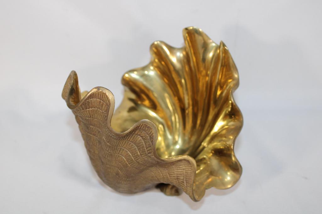 Vintage Solid Brass Sea Shell Bowl (1 of 5)