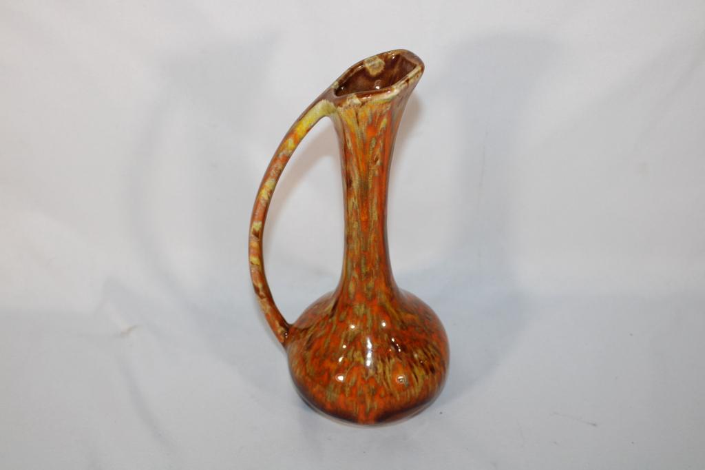 MCM Orange & Yellow Drip Glaze Pitcher: Good overall as pictured.