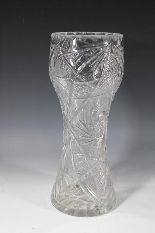 Cut Crystal Whirling Star Vase (1 of 3)
