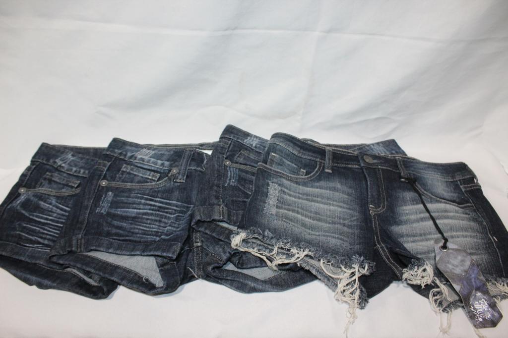 Lot-New Designer Denim Jean Shorts, JCJQ, etc.: JCJQ Sizes 3 and 5 (2 pair); Sneek Peak Size Medium All new with tags