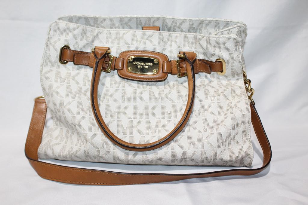 Michael Kors white and Brown Handbag (1 of 4)