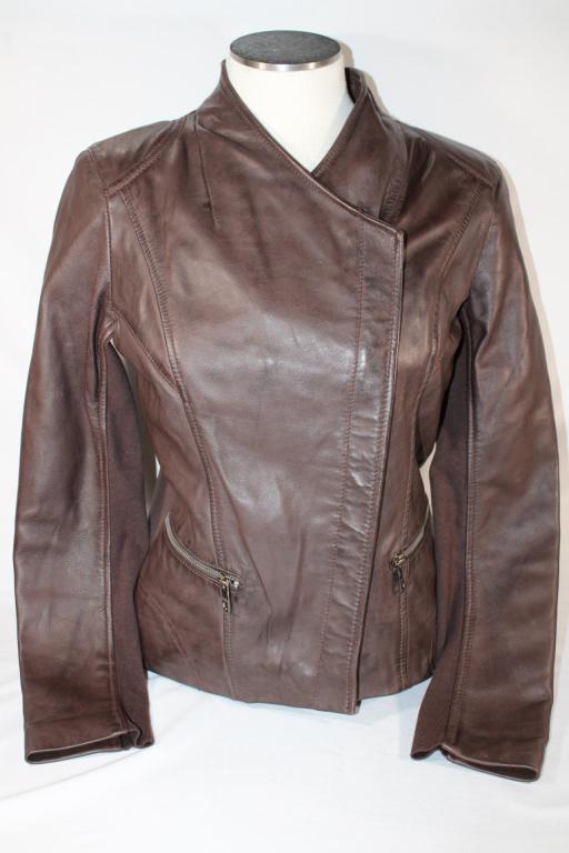 Andrew Marc New York Brown Leather Jacket - Sz M (1 of 4)
