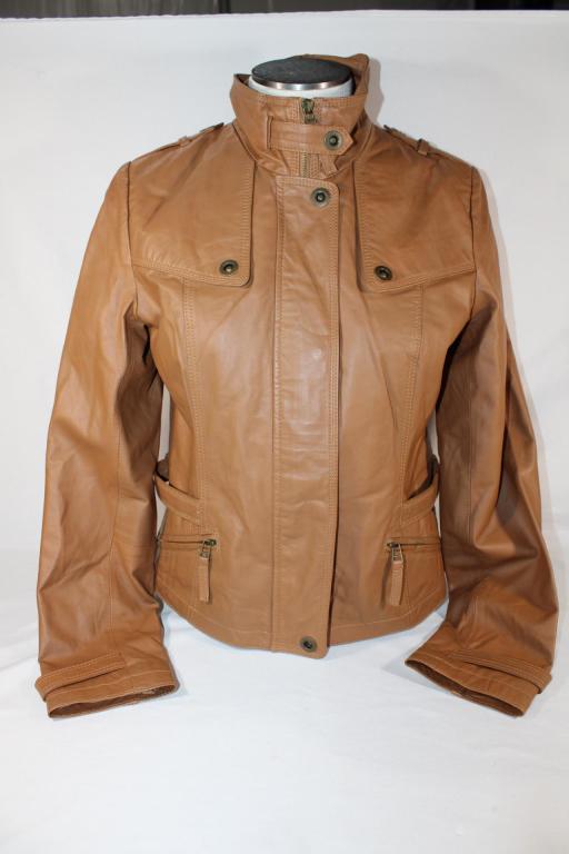 Bagatell Brown Leather Jacket - Size M (1 of 6)