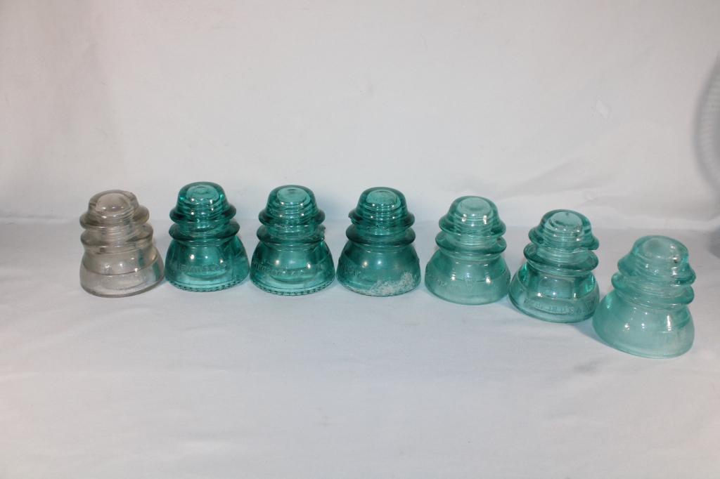 Lot of Blue Glass Insulators: good overall as pictured