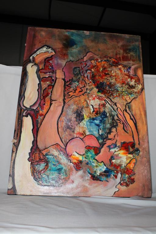 Unsigned Abstract Painting on Canvas (1 of 2)