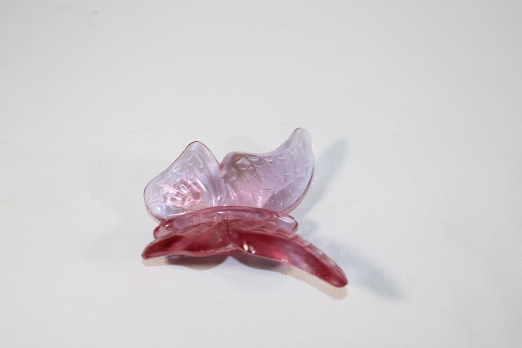 Fenton Art Glass Pink Butterfly Paperweight: Good overall as pictured.