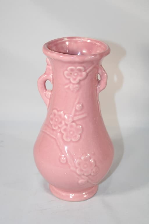 Vintage Art Pottery Vase w/ Parrot and Flowers (1 of 5)