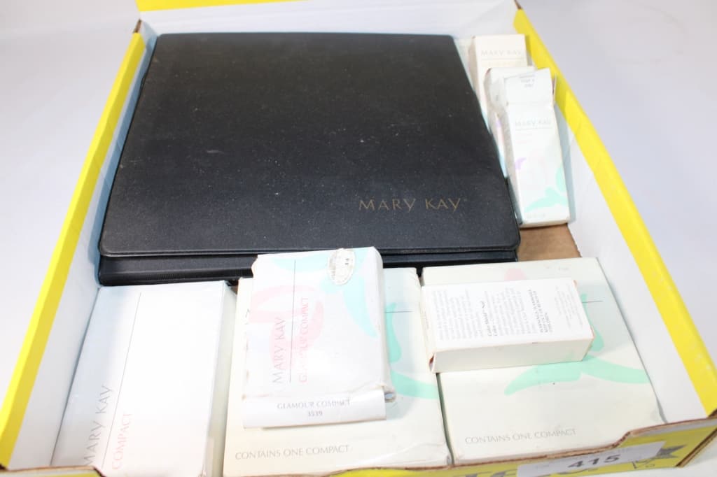 Lot of Mary Kay Compacts, Lipstick, Nail Polish: Good overall as pictured.