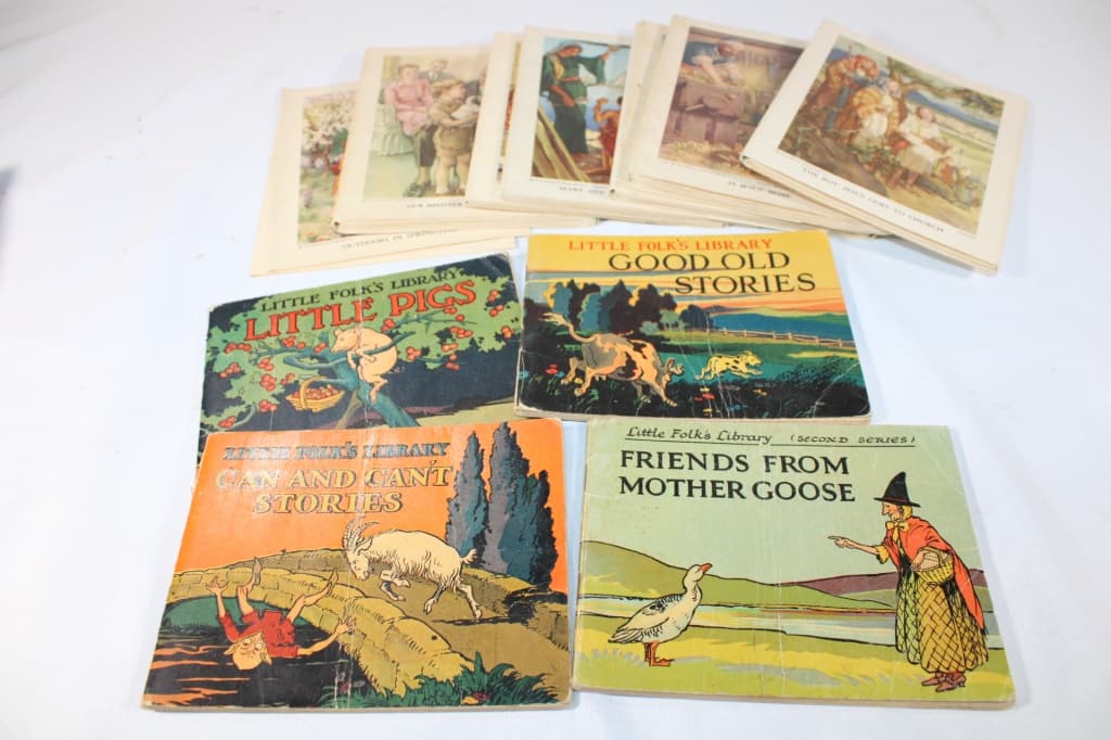 Vtg Little Folks Library Books & Methodist Lessons (1 of 3)