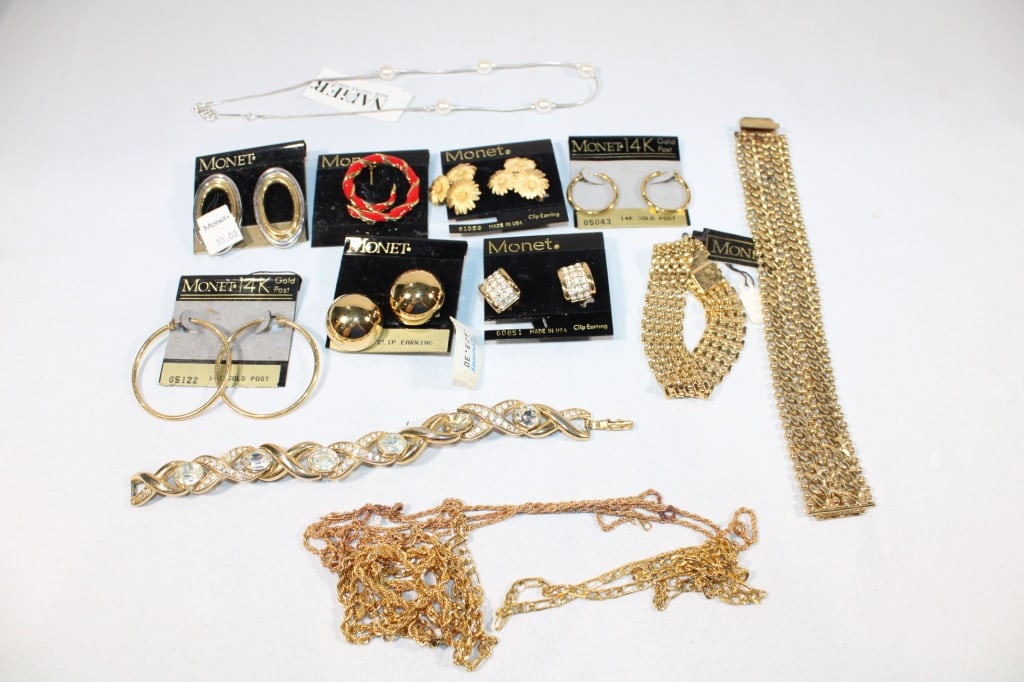 Lot of Monet Earrings and More: Good overall as pictured.