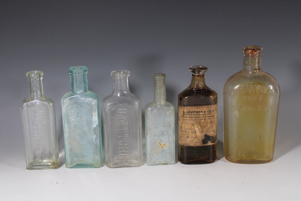 Lot of Antique Bottles, A Hoffman & Co Paper Label (1 of 4)
