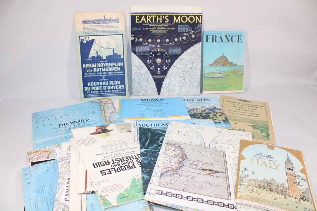 Lot of Vintage Maps and More: Good overall as pictured.