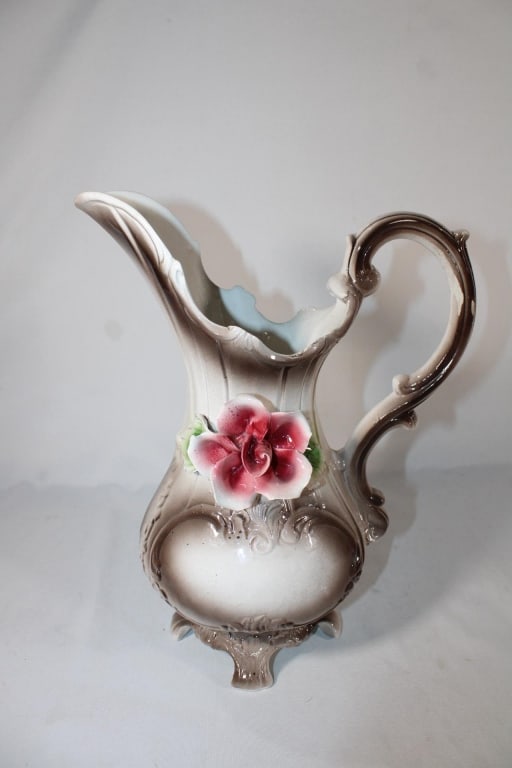 Capodimonte Floral Pitcher: Good overall as pictured