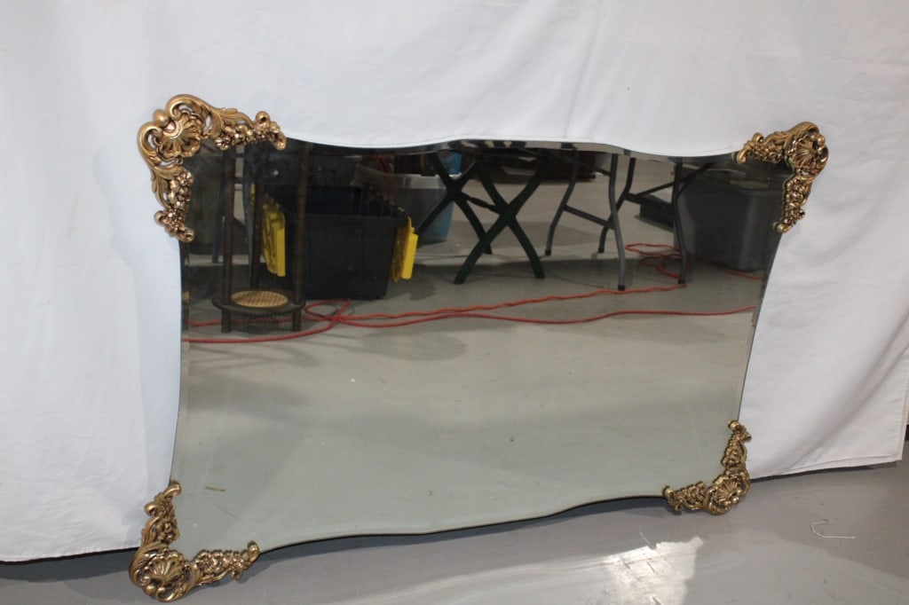Large Wall Mount Vintage Mirror Gold Decorative (1 of 3)