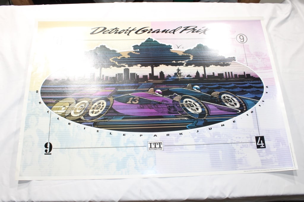 1994 Detroit Grand Prix Poster: Good overall as pictured. Measures about 24" x 36".