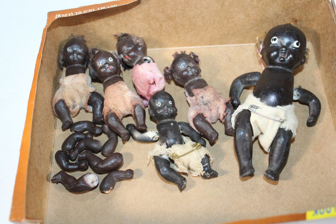 Lot of Vintage Bisque African American Babies: Good overall as pictured