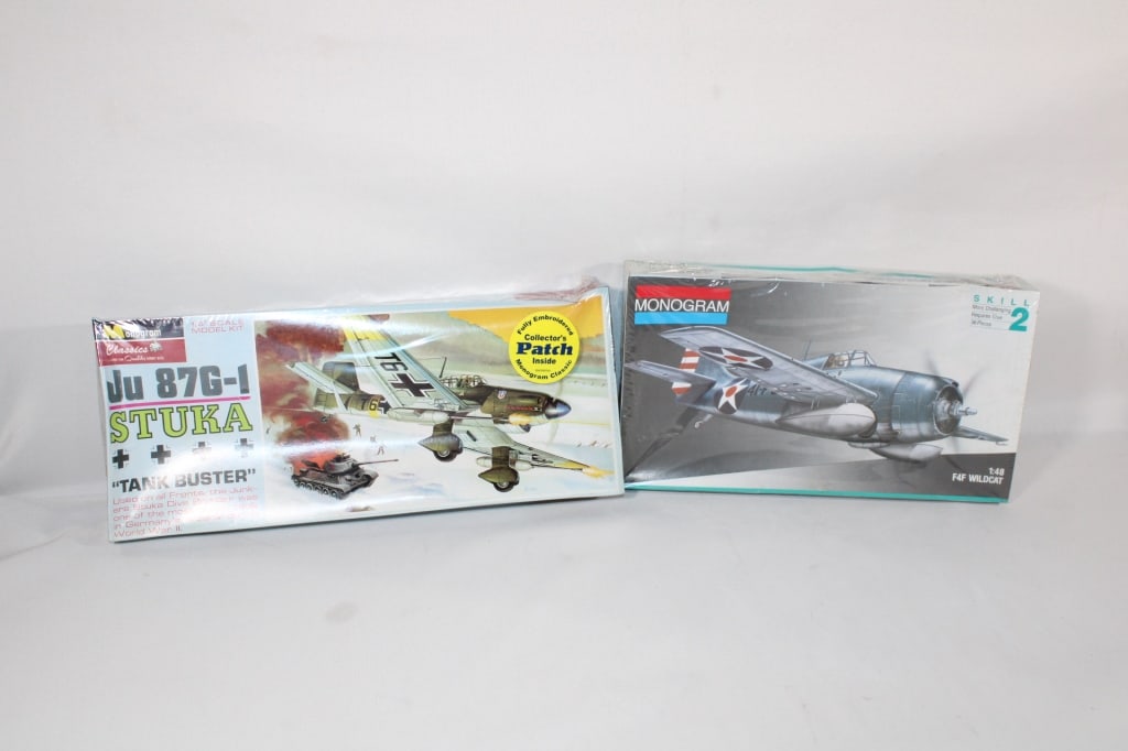 2 Model Airplanes - Stuka and F4F Wildcat - New (1 of 3)
