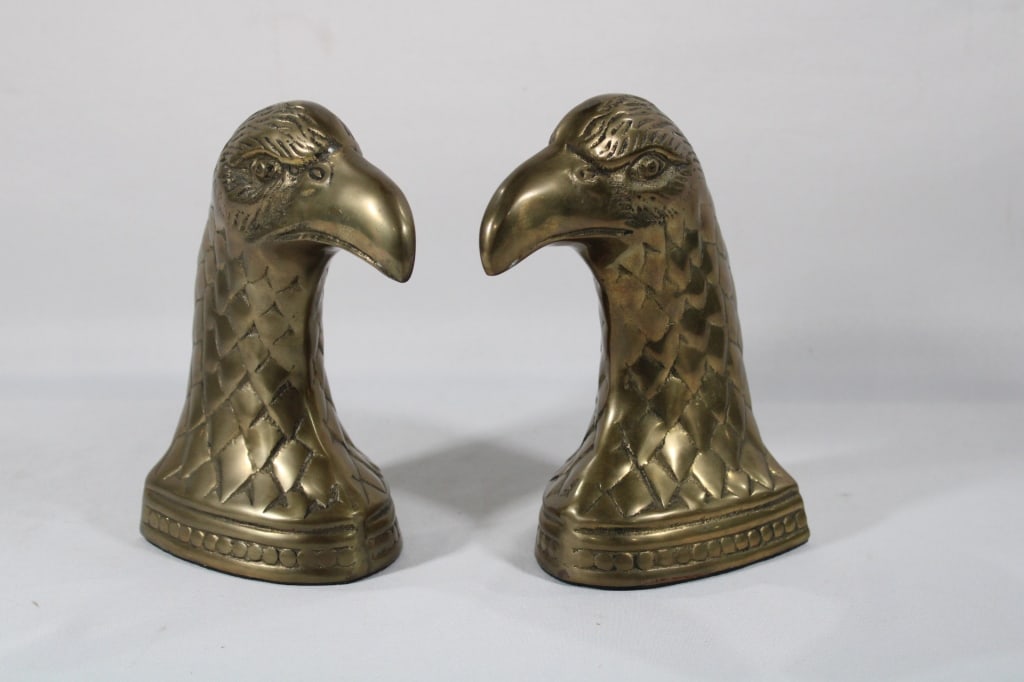 Vintage Pair of Brass Eagle Bookends (1 of 4)