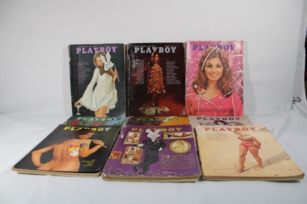 Large lot of 1968 Playboy Magazines (1 of 2)