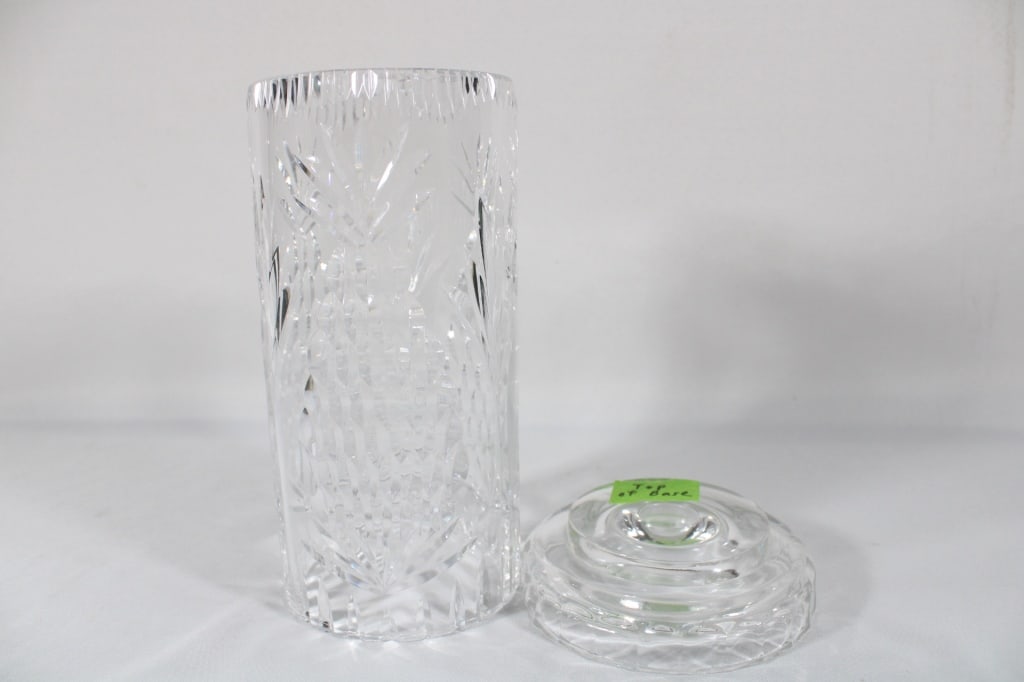Crystal Candle Holder - Two Pieces: Good overall as pictured.
