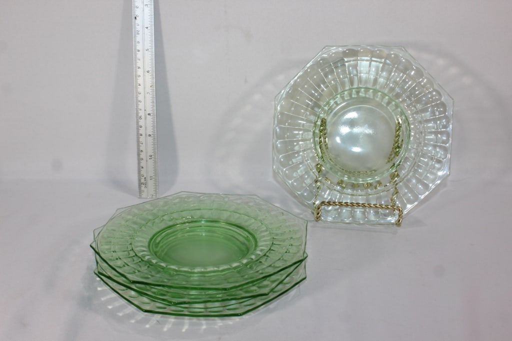 Four Vaseline glass plates (1 of 2)