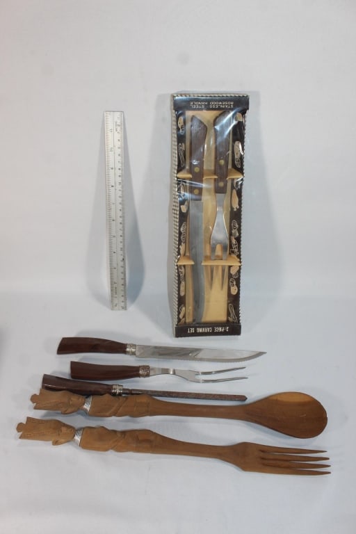 Large lot of vintage serving utensils: Good overall as pictured
