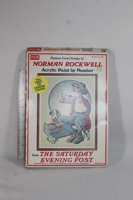 Norman Rockwell paint by numbers kit: Good overall as pictured