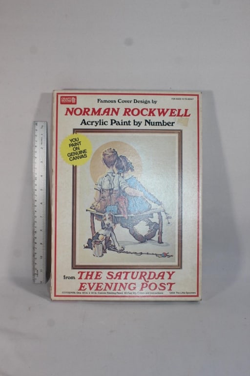 Norman Rockwell paint by numbers kit: Good overall as pictured Never opened