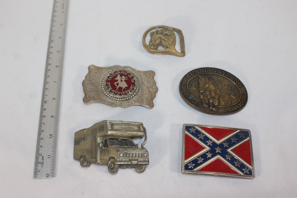 Vintage belt buckles: good overall as pictured