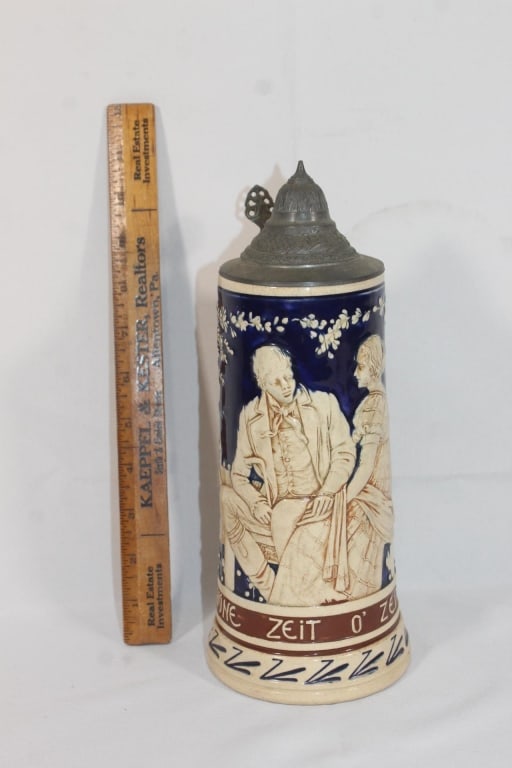 Large Authentic German Stein with pewter lid (1 of 3)