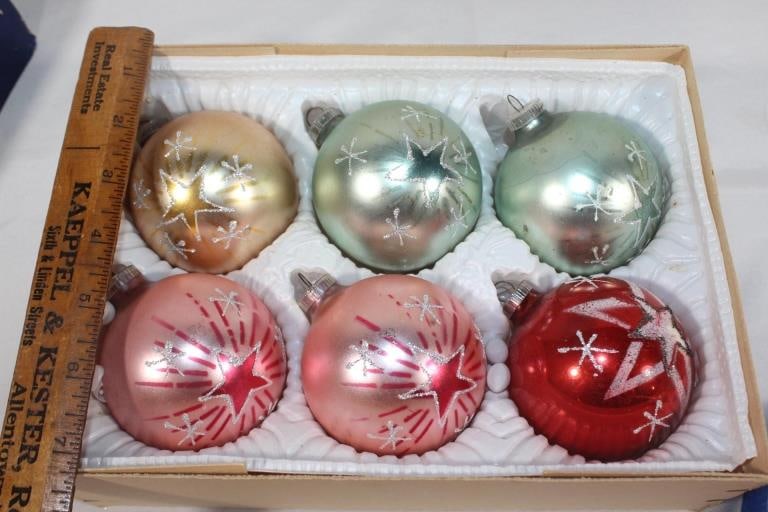 Lot of Vintage Glass Christmas Ornaments: Good overall as pictured WEST GERMANY