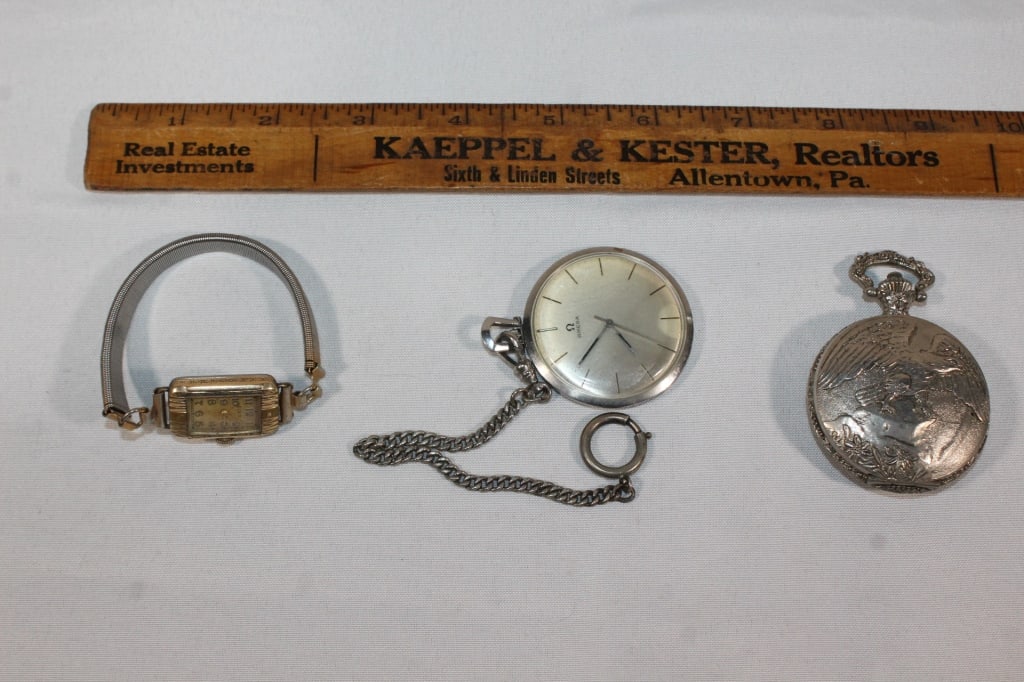 VTG watches, Elgin, Omega, Churchhill: good overall as pictured
