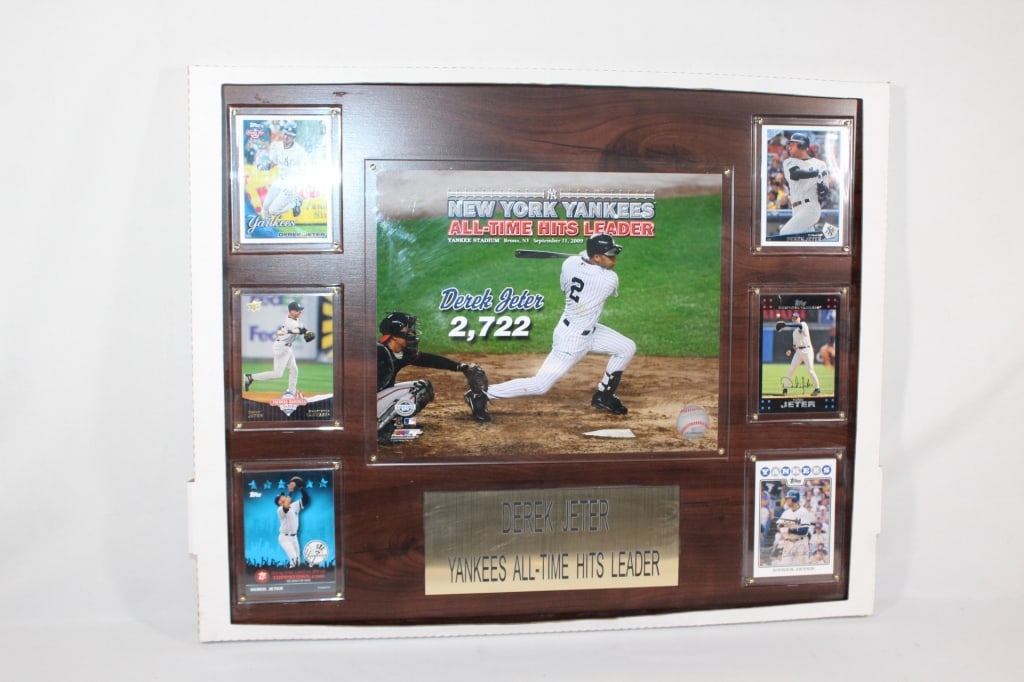 Framed Derek Jeter Photo and Baseball Cards (1 of 4)