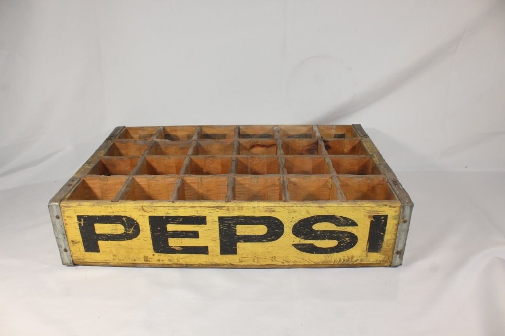 Vintage Yellow Wood Pepsi Crate (1 of 1)