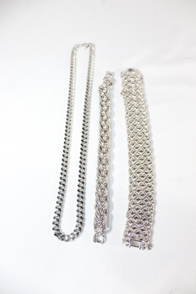 Trio of Monet Jewelry - Bracelets / Necklace: good overall as pictured