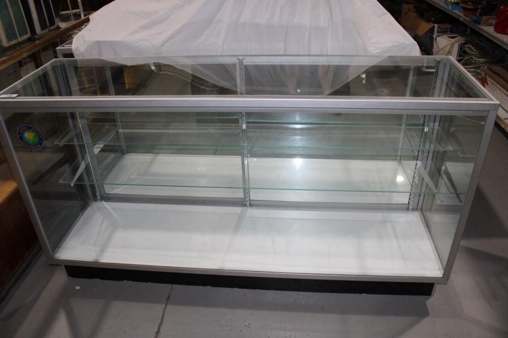70" White Store Display Case: good overall as pictured