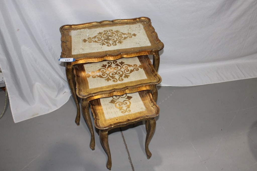 Trio Italian Florentine Nesting Tables (1 of 3)