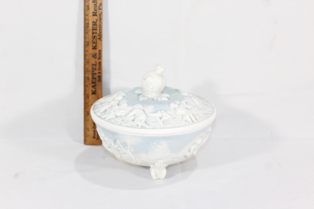 Capodimonte Porcelain Covered Bowl: Good overall as pictured.