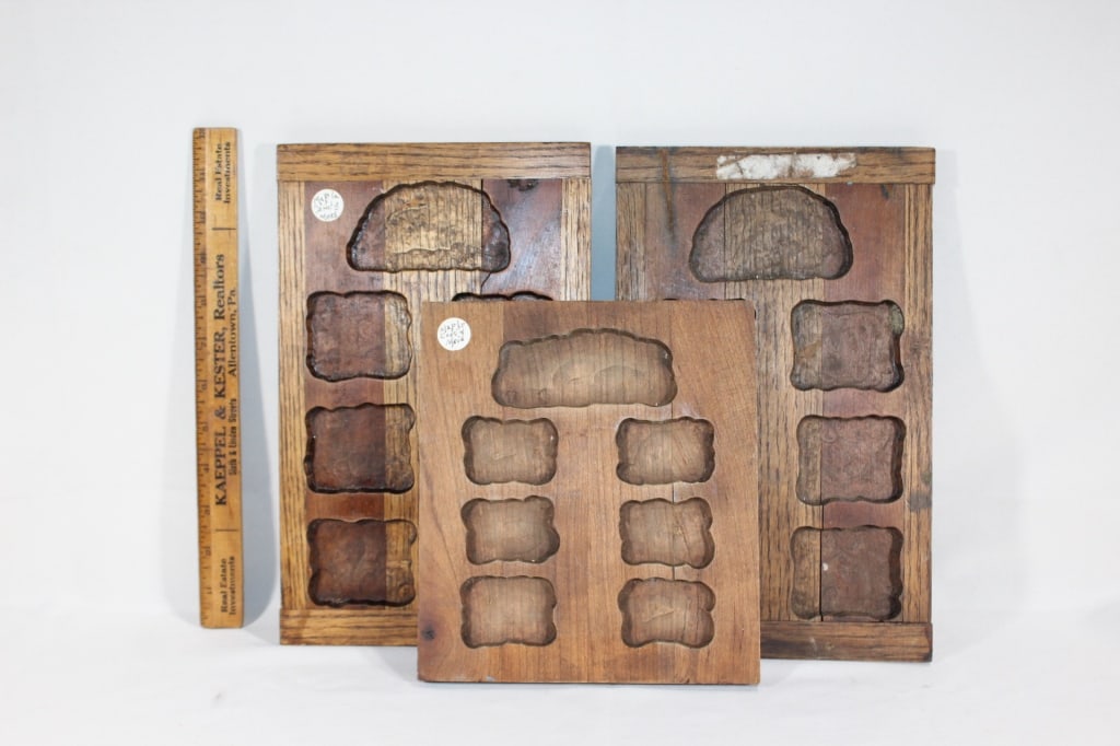 Lot Of 3 Maple Candy Molds Auction