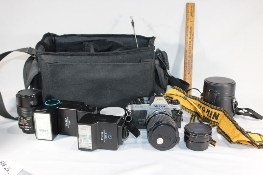 Nikon FG-20 Camera, Lenses and More: Good overall as pictured.