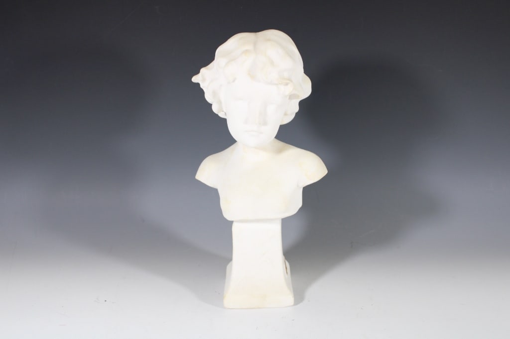 White Ceramic Bust of Child - Tabletop (1 of 5)