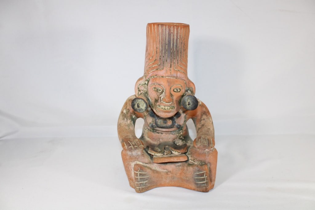 Primitive Terracotta Clay Pot/Vase Mexican: Good overall condition