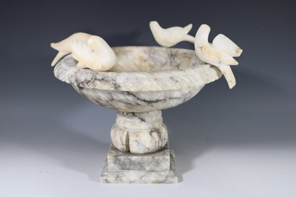 Alabaster Marble 4 Bird - Tabletop Bird Bath (1 of 4)