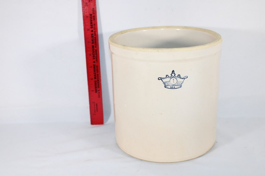 Antique 1 USA Crock - Blue Crown: Good Overall Condition