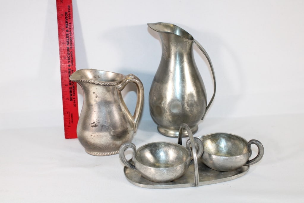 Lot of Pewter/Silverplate items: Skurdal handmade etc. Good Overall Condition