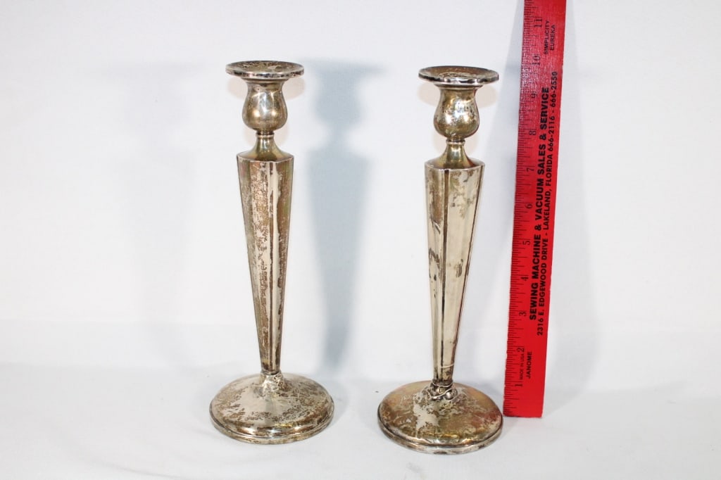 Weighted Sterling Silver candle holders: Good Overall Condition