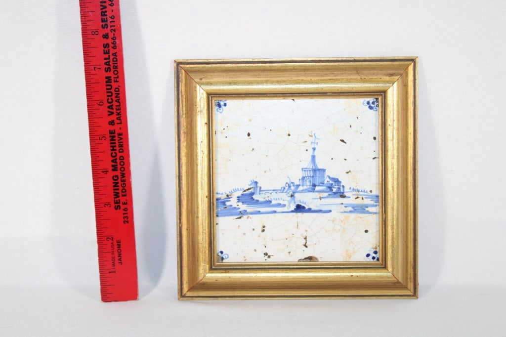 18th Century Dutch framed tile: Good Overall Condition